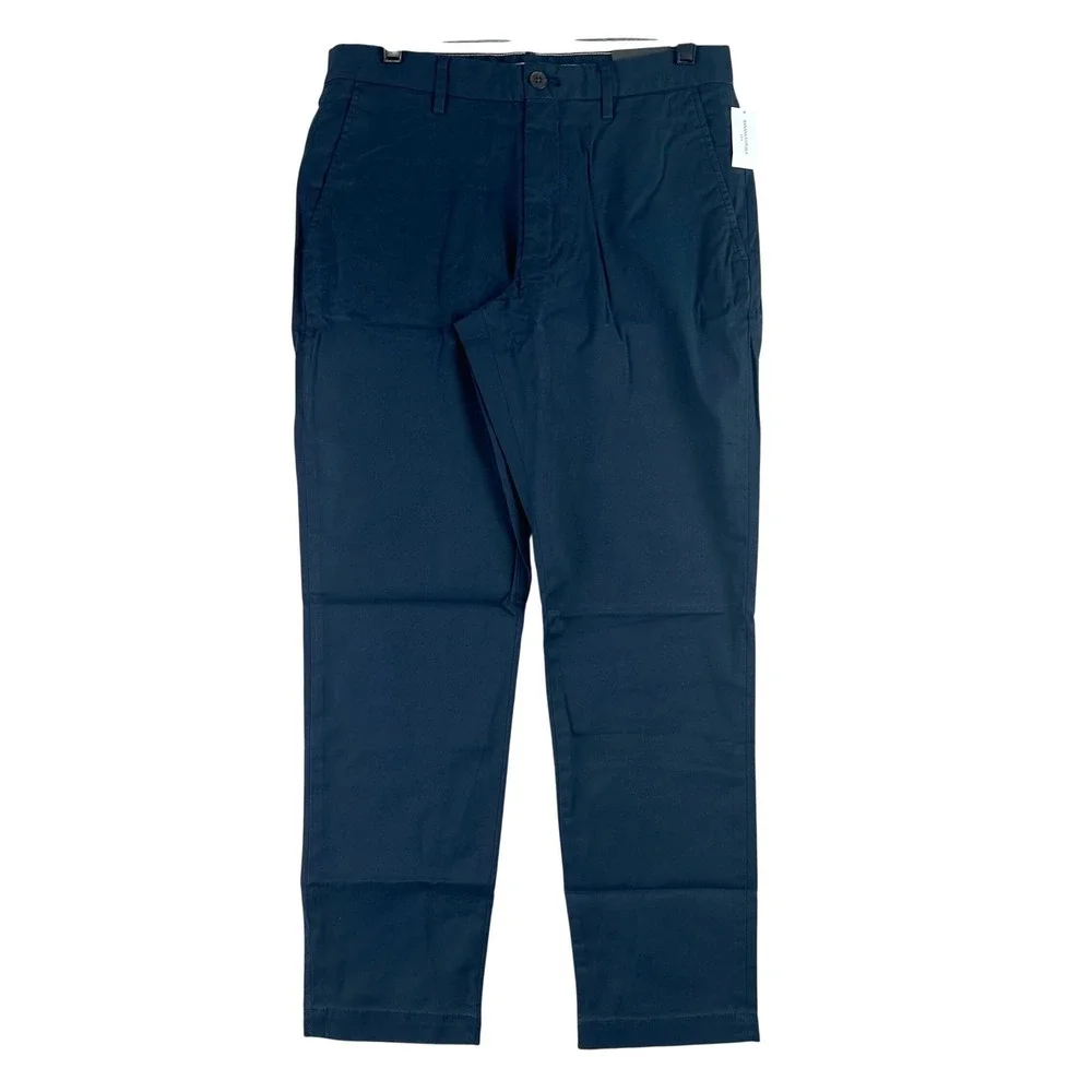 Banana Republic Lived-In Chino Pants Mens 30x30 Navy Athletic Fit Tapered New
